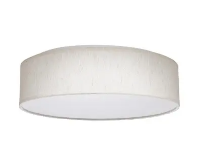 Nuvo 62-998 15-in LED Fabric Drum Flush Mount, Wattage 20W, Voltage 120V, Multi-Color Temperature, Beige