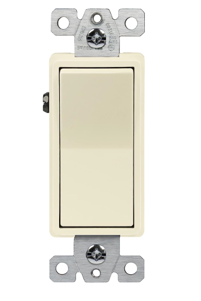 Enerlites 93200-LA Commercial Grade 20A Decorator Switch, Three-Way, Light Almond