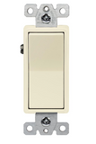 Enerlites 93200-LA Commercial Grade 20A Decorator Switch, Three-Way, Light Almond