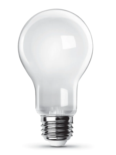 Feit Electric A1940/950CA/FIL/4 A19 Medium Frosted White E26 Base Enhance Dimmable Glass General Purpose LED Light Bulb, Color Temperature 5000K, Wattage 5W, Voltage 120V - 4 Pack