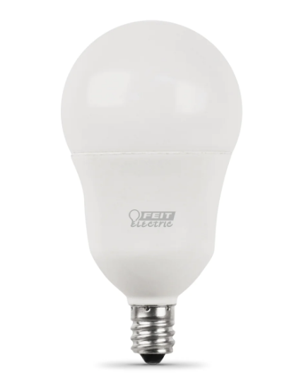 Feit Electric BPA1560C/950CA/2 60W Replacement A15 Candelabra Base Dimmable Daylight Glass Filament Enhance Light Bulb, Color Temperature 5000K. Wattage 8.3W, Voltage 120V - 2 Pack