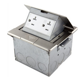 Enerlites 961241-S 20A Nickel Square Pop-Up Tamper-Weather Resistant Decorator Floor Box Receptacle, Silver Finish