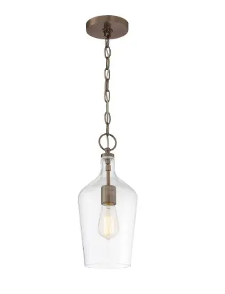 Nuvo 60-6748 Hartley Series Pendant Light, E26, Wattage 100W, Antique Copper