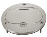 Enerlites 975502-S 20A Nickel-Plated 4" Diameter Flush Round Duplex Receptacle W/ Flip-Lid Cover Plate