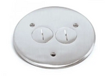 Enerlites 975516-S Nickel-Plated 5.5 inches Diameter Flush Round Cover Plate W/ 20A Tamper-Resistant Duplex Receptacle