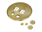 Enerlites 975519-C Brass 5.5 inches Diameter Flush Round Cover Plate W/ Duplex Receptacle