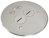 Enerlites 975519-S Silver 5.5 inches Diameter Flush Round Cover Plate W/ 20A Tamper Weather Resistant Duplex Receptacle
