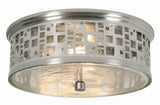 AFX Lighting RSCF11MBSN Roscoe 2 Light 11 Inch Flush Mount In Satin Nickel With Clear Seeded Glass Diffuser