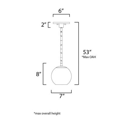 Maxim Lighting 98410CLNAB Branch Pendant Ceiling Light Dimensions Diagram