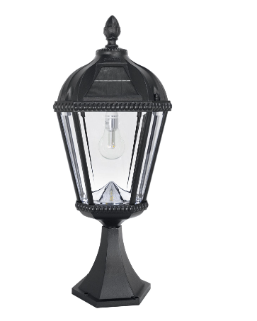 Gama Sonic 98B011 Royal Bulb Solar Wall Light with Patented Solar Light Bulb – Pier Mount