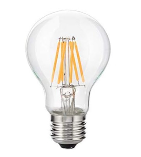 Westgate A19-FLA-7W-30K-D LED Filament A19 Bulb 120V, Watt 7W, Lumens 800lm, CCT 3000K Clear