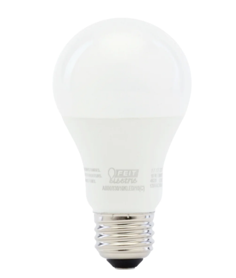 Feit Electric A800850/10KLED/MP/24 Warm White A19 Non-Dimmable LED Light Bulb, Color Temperature 5000K, Wattage 10W, Voltage 120V - 24 Pack