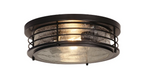 AFX Lighting ACF13BK Archer 2 Light 13" Wide Flush Mount Drum Ceiling Fixture, Black Finish