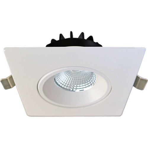 Lotus LED Lights AD-LED-4-S12W-5CCT-WH-LREY-SQ Venus 4" Square Recessed Gimbal Led Downlight - 12w - 27k / 3k / 35k / 4k / 5k - 920 Lumens - 120v - White