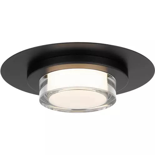 Alteck lighting AFM0012-3CCT-W-BK Plate LED 12 inch Sand Black Outdoor Flush Mount, 3CCT 3000K/4000K/5000K, Lumens 688lm, Watt 14W