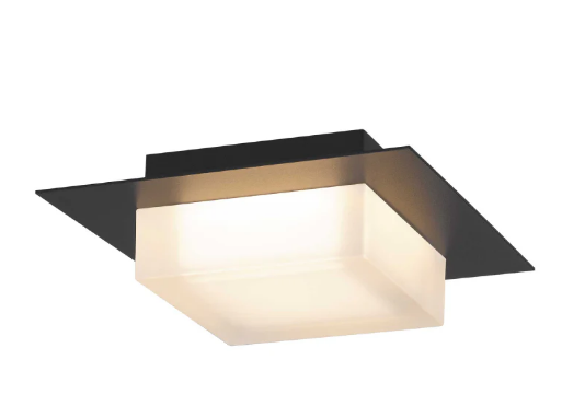 Alteck lighting AFM0014-3CCT-W-BK Foursquare 8" LED Outdoor Flush Mount, 3CCT Selectable