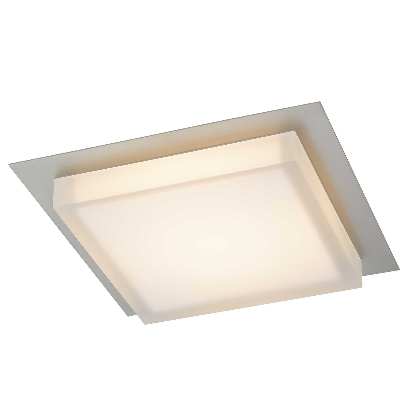 Alteck lighting AFM0015-3CCT-W-BSS Foursquare 14" LED Flush Mount Ceiling Light - Finish: Brushed Stainless Steel