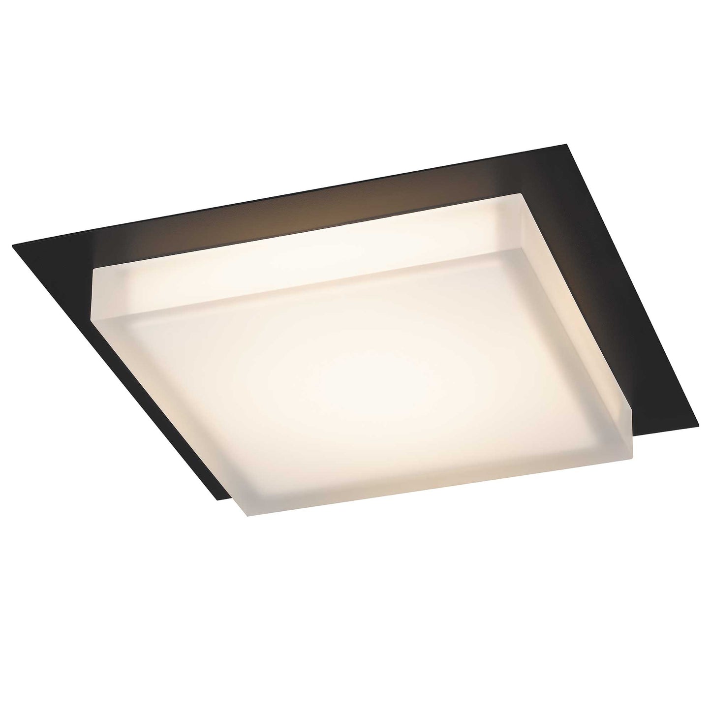 Alteck lighting AFM0015-3CCT-W-BK Foursquare 14" LED Flush Mount Ceiling Light  - Finish: Sand Black