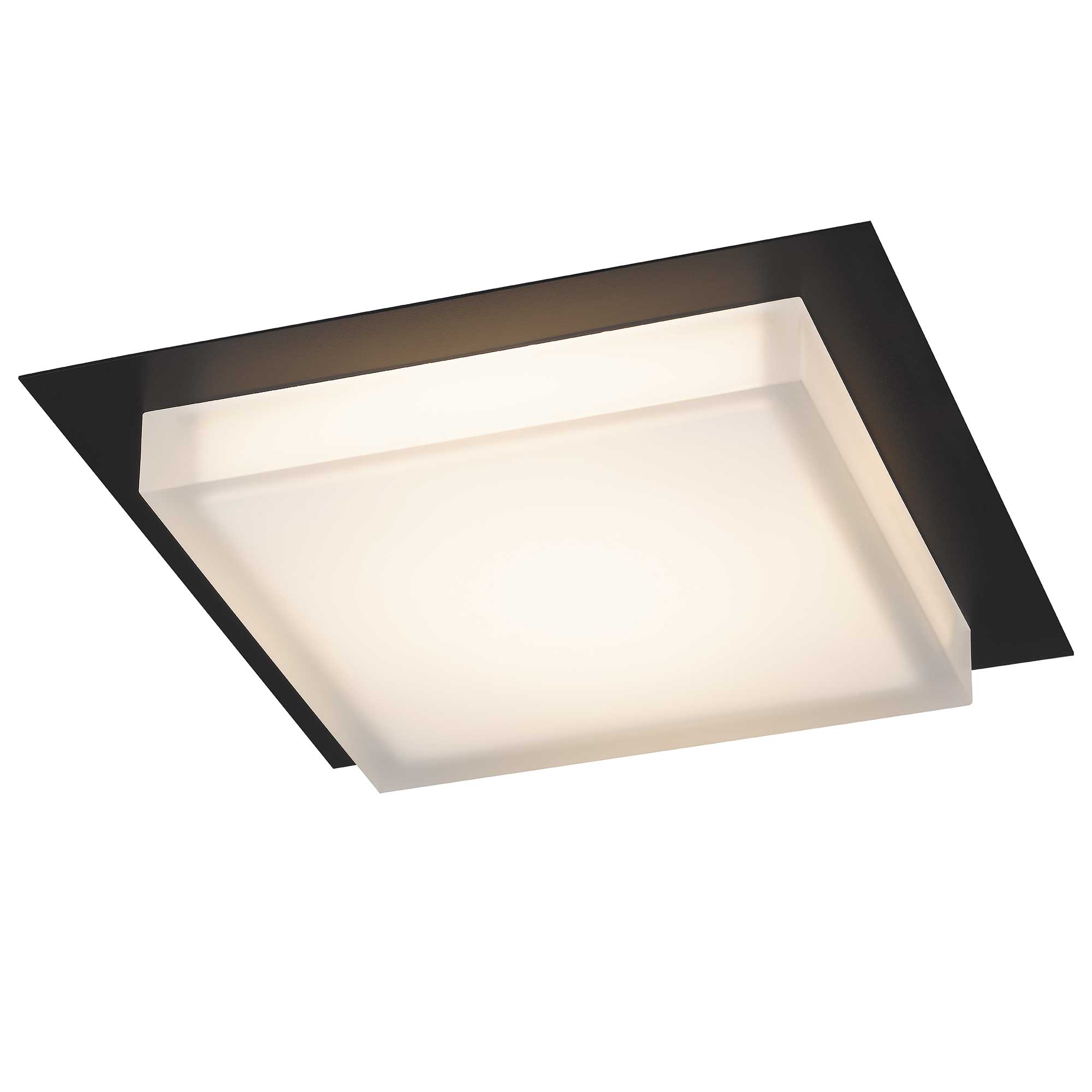 Alteck lighting AFM0015-3CCT-W-BK Foursquare 14" LED Flush Mount Ceiling Light  - Finish: Sand Black