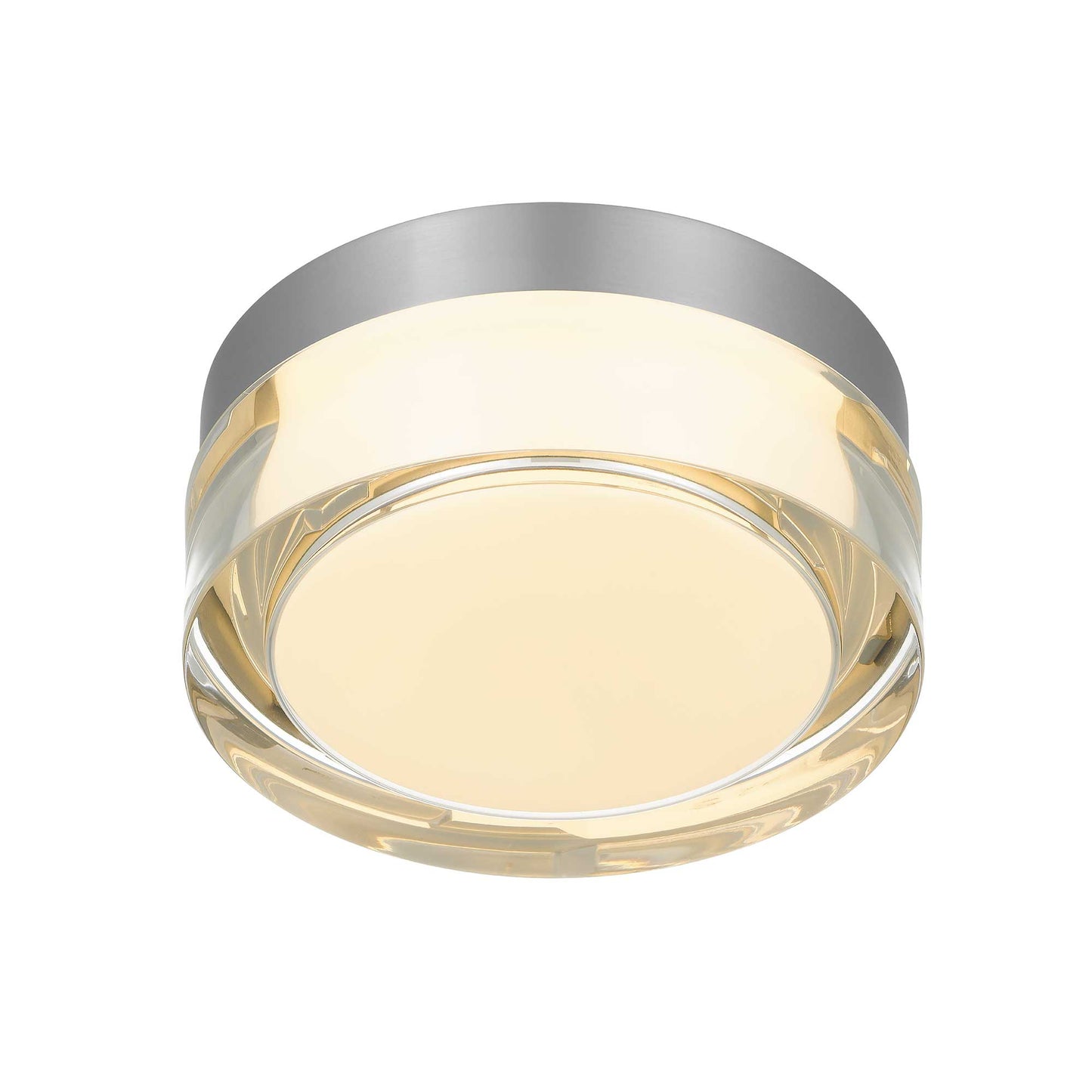Alteck lighting AFM0016-3CCT-W-BSS Sunspot LED Flush Mount Ceiling Light With Modern Round Surface And Mount Fixture - Finish: Brushed Stainless Steel
