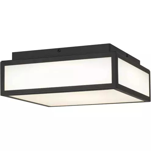 Alteck lighting AFM0024-3CCT-W-BK Panel Square LED 10 inch Sand Black Outdoor Flush Mount, 3CCT 3000K/4000K/5000K , Lumens 1436lm, Watt 24W
