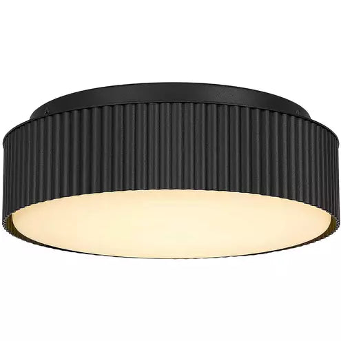 Alteck lighting AFM0064-5CCT-W-BK Channel LED 9 inch Sand Black Outdoor Flush Mount, 5CCT 2700K/3000K/3500K/4000K/5000K , Lumens 1435lm, Watt 35W