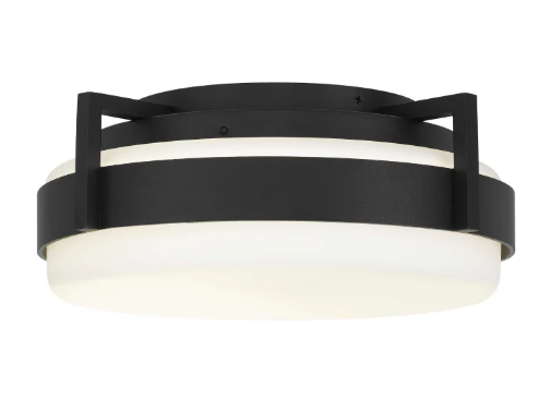 Alteck lighting AFM0085-5CCT-W-BK Ted 1-lt 12" LED Outdoor Flush Mount, 5CCT Selectable