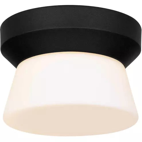 Alteck lighting AFM0147-3CCT-W-BK Skirt LED 7 inch Sand Black Outdoor Flush Mount, 3CCT 3000K/4000K/5000K , Lumens 721lm, Watt 15W