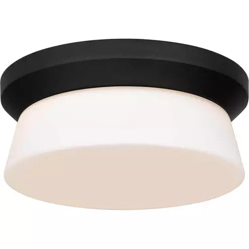 Alteck lighting AFM0148-3CCT-W-BK Skirt LED 11 inch Sand Black Outdoor Flush Mount, 3CCT 3000K/4000K/5000K, Lumens 1369lm, Watt 25W