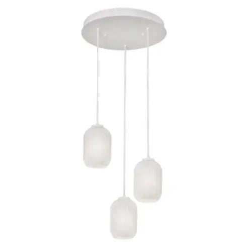 AFX Lighting  CALP05WHRND3 60W LED Callie Pendant Light, Round, 3-Light, E26, 120V, White
