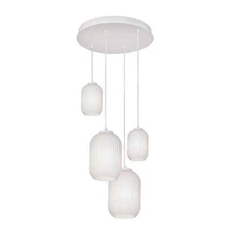 AFX Lighting  CALP99WHRND4 60W LED Callie Pendant Light, Round, 4-Light, E26, 120V, White