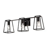 AFX Lighting LYNV2407MBBKPC 60W LED Lynn Vanity Light, 3-Light, E26, 120V, Black/Polished Chrome