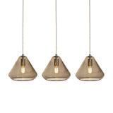 AFX Lighting AGP10MBSNBRLNR3 Armitage 3 Light 41 Inch Multi-Port Pendant In Satin Nickel With Brown Crackle Glass