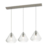 AFX Lighting AGP10MBSNCCLNR3 Armitage 3 Light 41 Inch Multi-Port Pendant In Satin Nickel With Clear Crackle Glass