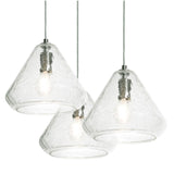 AFX Lighting AGP10MBSNCCRND3 Armitage 3 Light 21 Inch Multi-Port Round Pendant In Satin Nickel With Clear Crackle Glass