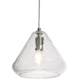 AFX Lighting AGP10MBSNCC Armitage 1 Light 10 Inch Pendant In Satin Nickel With Clear Crackle Glass