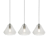 AFX Lighting AGP10MBSNCLLNR3 Armitage 3 Light 41 Inch Multi-Port Pendant In Satin Nickel With Clear Crackle Glass