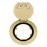 Lew Electric MOI4-REC-PWR2-COMM4-DB15-BR-AHC-CED Customizable, Recessed, 2-Hour Fire Rated Poke-Through With Four Inch Core, (2) single receptacle & (4) communication openings & (1) DB-15 opening, Brass Articulated Hinge Cover With Cable Exit Door