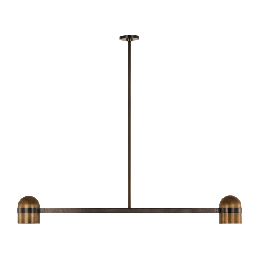 Visual Comfort Architectural AKLS33627BDZ/BWB Octavia Large Linear Chandelier - Blackened Bronze and Bright Worn Brass - 8.7W 2700K - 325 Lumens - CRI 90