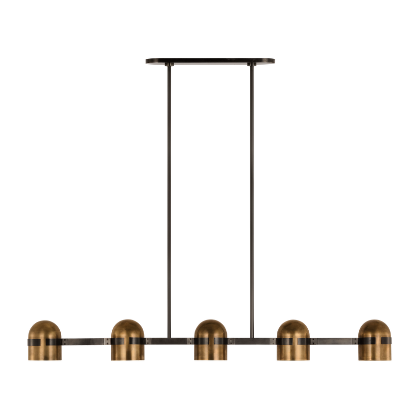 Visual Comfort Architectural AKLS33727BDZ/BWB Octavia X-Large Linear Chandelier - Blackened Bronze and Bright Worn Brass - 27.1W 2700K - 1040 Lumens