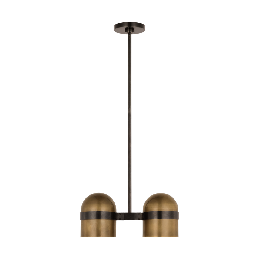 Visual Comfort Architectural AKPD33827BDZ/BWB Octavia Large Pendant - Blackened Bronze and Bright Worn Brass - 8.7W 2700K - 350 Lumens - CRI 90