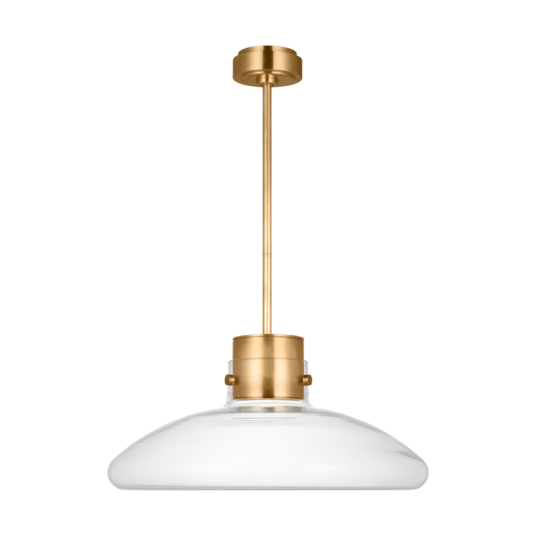 Visual Comfort Architectural AKPD593WDHABCE AvroKO Morgan LED Pendant Hand-Rubbed Antique Brass with Clear Glass 3000K–1800K