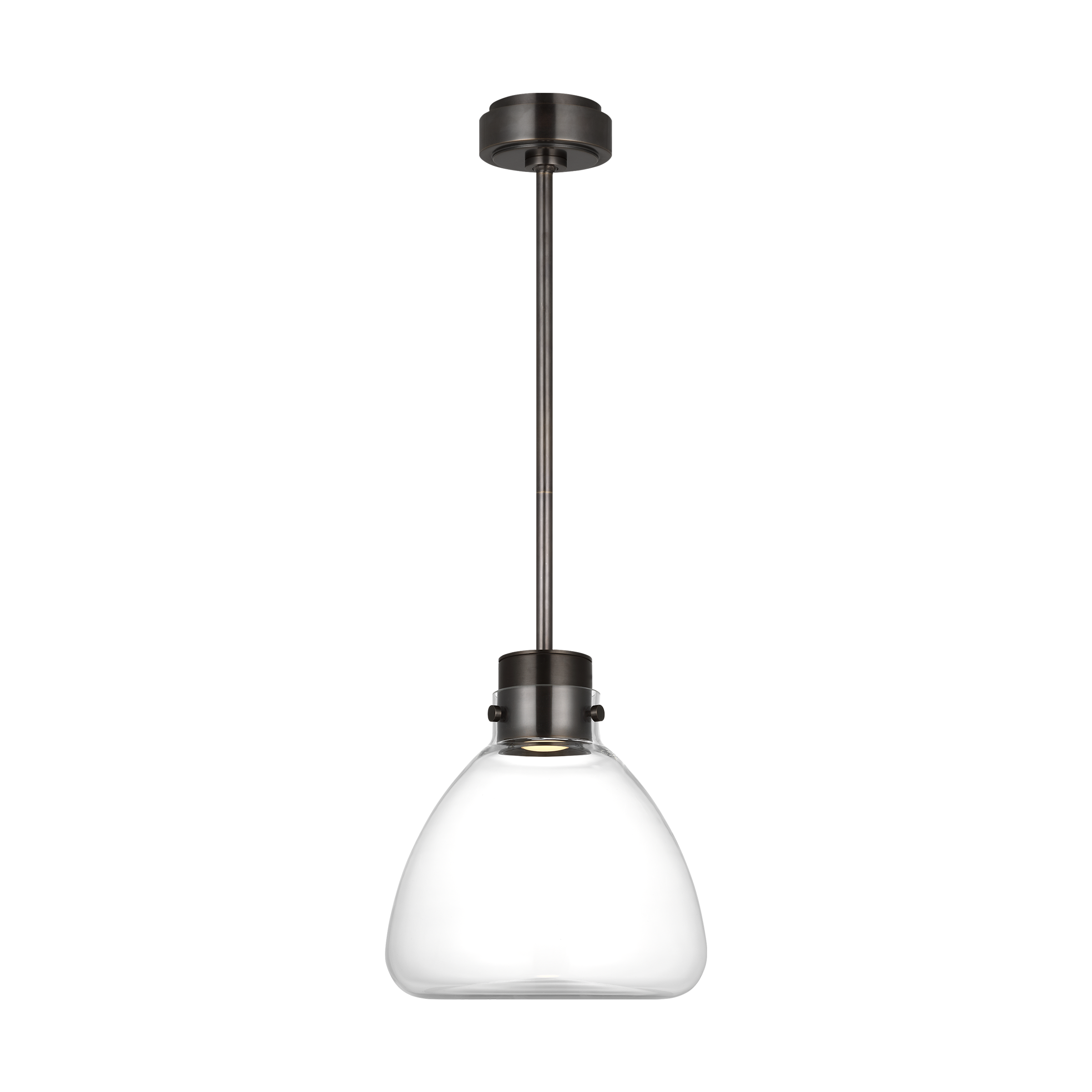 Visual Comfort Architectural AKPD595WDBBZCE AvroKO Morgan LED Pendant Burnished Bronze with Clear Glass 3000K–1800K