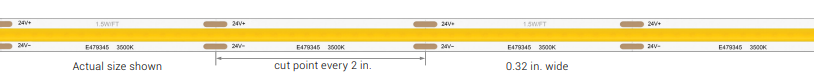 Alloy LED AL-01-61-2401 PrimaLine® 1.5 COB HD 24V LED Tape Light - CCT 2700K, 20 foot Spool Length