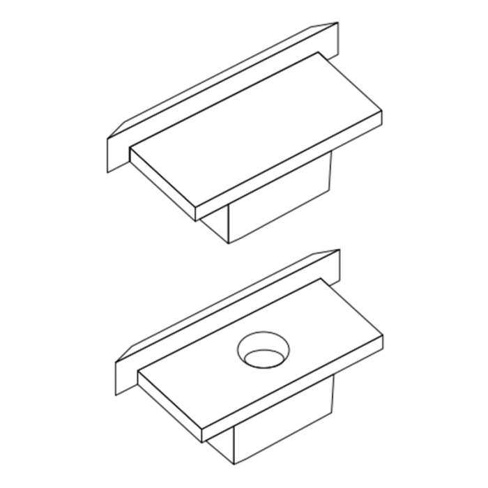 Alloy LED AL-50-02-9951-SL Duro 2 - Silver Plastic End Caps 2 Pair Pack: 2 Open - 2 Closed