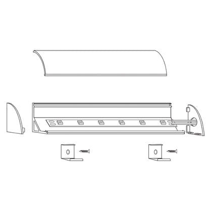 Alloy LED AL-50-15-0111-KIT-10 Surfa 2X Surface-Mount Channel Kit - 4' - Bundle of 10