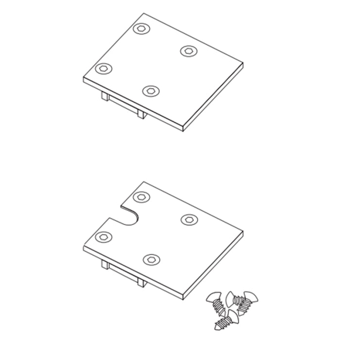 Alloy LED AL-50-31-9951-AL Suspan 1 Gen 2 - Precision-cut End Caps - 2 Pair Pack: 2 Open - 2 Closed with Screws