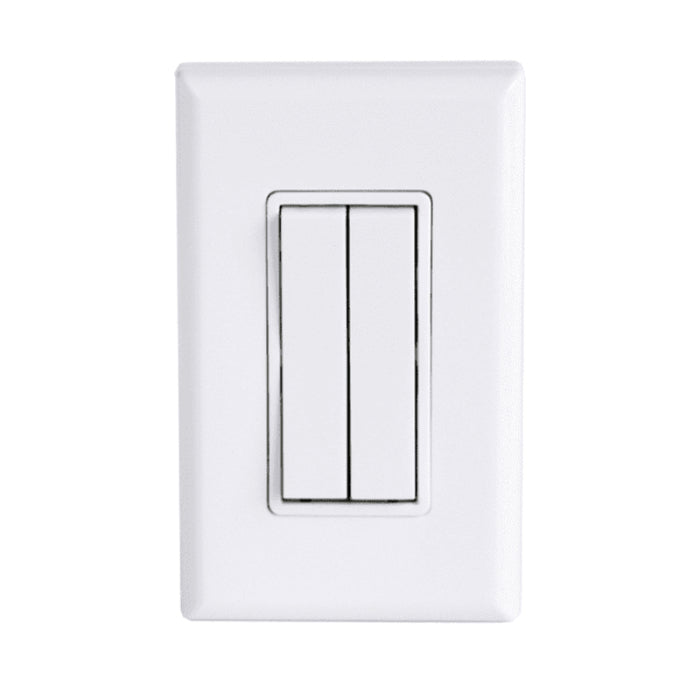 Alloy LED AL-60-04-0005 Wireless Dual Rocker Self-Powered Dimmer Wall Switch - 2 Buttons - Scene Control - Bluetooth