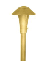 Focus Industries AL01L12BRS 5.5" Omni Super Saver LED Cast Brass China Hat Area Light, Wattage 3W