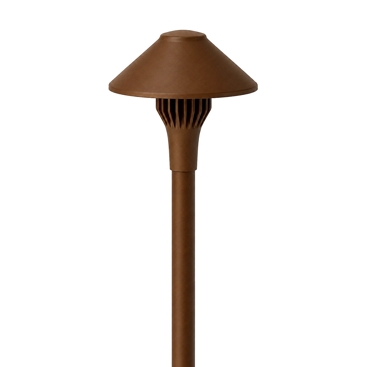 Focus Industries AL01LEDPNSBAR 4W Cast Brass China Hat Led Panel Area Light - Hat Size: 5.5" - Lumens: 480lm - CCT: 3000K - No Stake - Material: Brass - Finish: Acid Rust